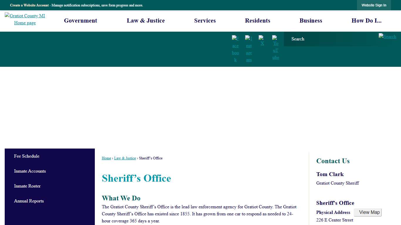 Sheriff’s Office | Gratiot County, MI